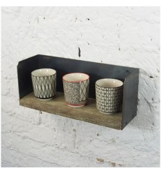 Petite étagère murale industrielle métal et bois