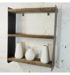 Etagère murale style industriel bois et métal