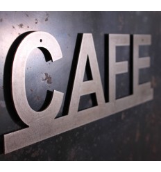 Mot décoratif en acier CAFÉ