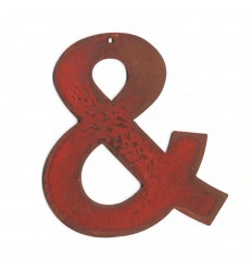Lettre ancienne en métal - Esperluette en red vintage