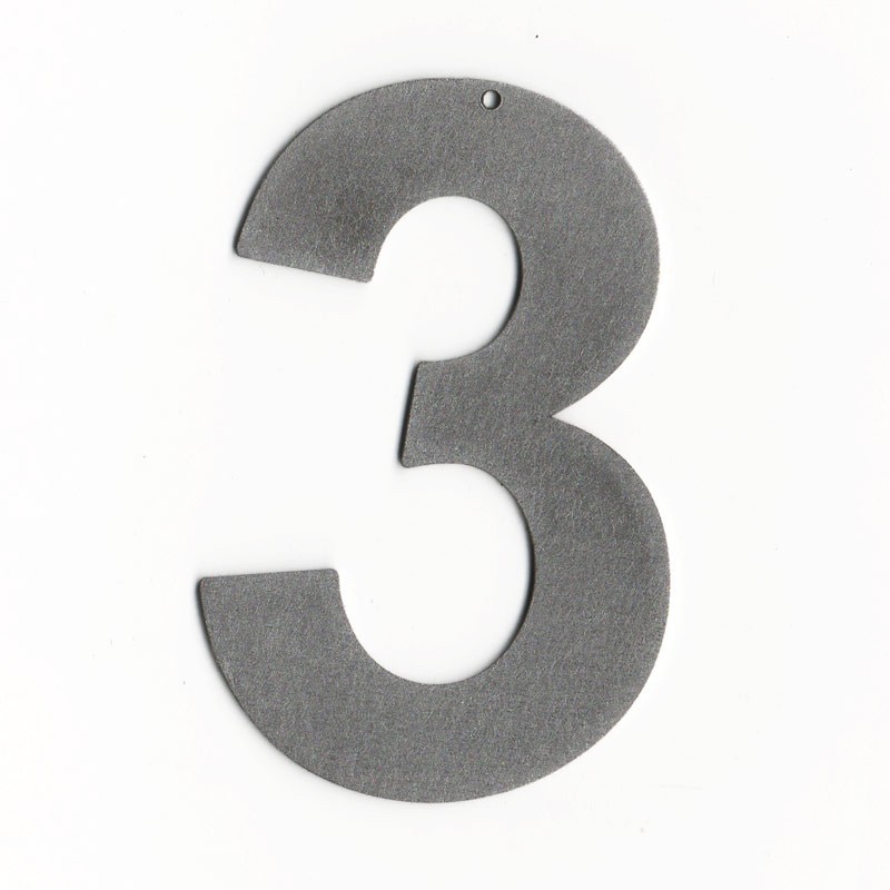 Chiffres 2 en métal galvanisé - Hauteur : 12 cm - Chiffre numéro