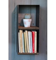 Petite étagère murale style industriel bois et métal
