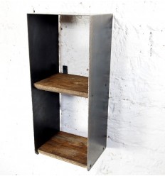 Petite étagère murale style industriel bois et métal