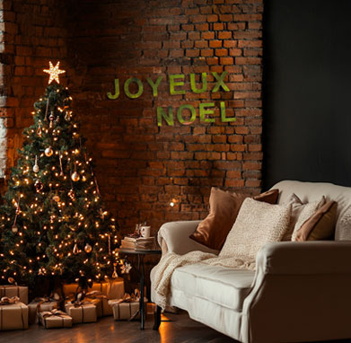 Lettres décorative salon Joyeux Noël